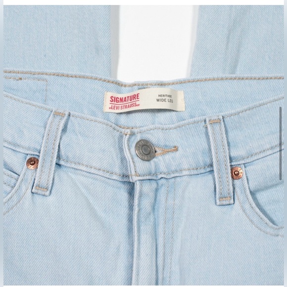 Levi Strauss Signature Women's Heritage High-Rise Wide Leg Jeans 16 - Picture 15 of 16